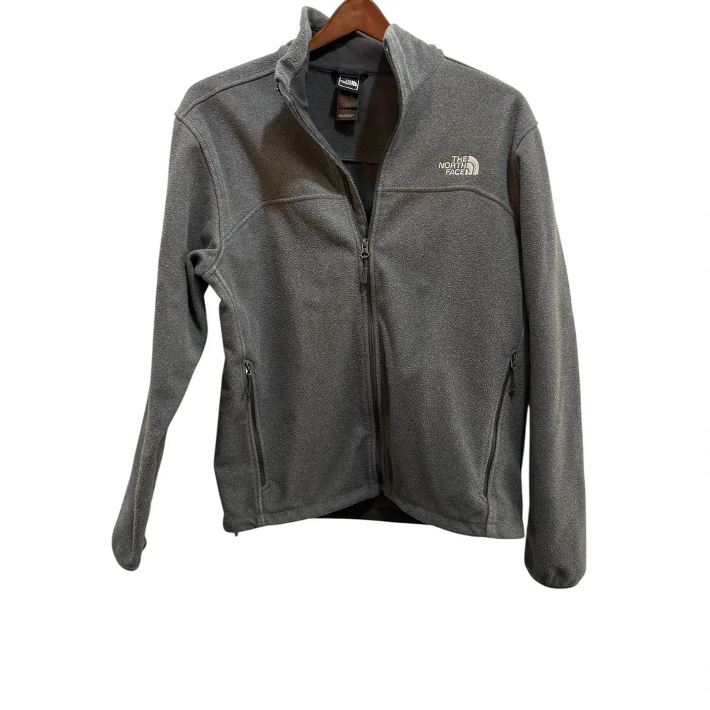 The North Face Mens Full Zip Fleece Jacket Gray Long Sleeve Size‎ M